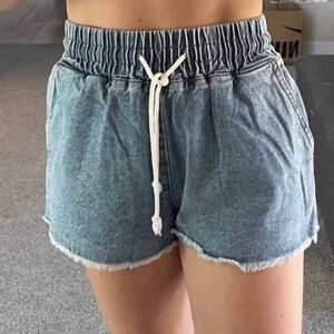Forever 21 High Waist Blue Denim Shorts